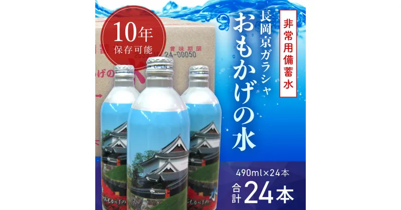 【ふるさと納税】 ＜製造日から10年保存可能＞非常用備蓄水「長岡京ガラシャおもかげの水」490ml×24本 水 非常用 備蓄 災害 防災 震災 備蓄水 災害用 飲料水 まとめ買い 10年保存 保存水 保存用 期間 10年 長期保存 地震 みず ミズ 災害対策 飲みきりサイズ お水 NGO001