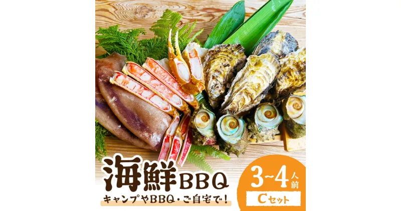 【ふるさと納税】大満足！京丹後・海鮮BBQ Cセット 贅沢生ズワイガニ付き 4種11品（3～4人前）　魚介類 さざえ カキ かき いか かに カニ ずわい蟹 ズワイ蟹 バーベキュー ばーべきゅー きゃんぷ アウトドア あうとどあ 冷凍 送料無料