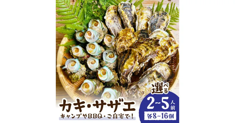 【ふるさと納税】大人気 ！ 京丹後産 牡蠣 と サザエ の BBQセット 選べる 内容量 8個 12個 16個 魚介類 さざえ カキ かき バーベキュー BBQ アウトドア キャンプ 詰め合わせ 冷凍 送料無料 貝 殻付き 2人前 3人前 4人前 5人前 肉厚 濃厚 海のミルク 国産 海鮮BBQ