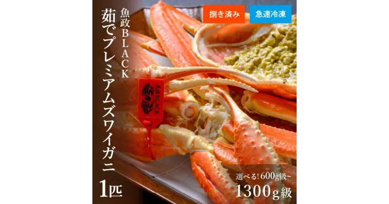 【ふるさと納税】【蟹の匠 魚政】急速冷凍　捌き調理済み　茹でプレミアムズワイガニ魚政BLACK 1匹 (11月～12月発送) (2025年1月～発送) 選べる サイズ カニ 蟹 魚介類 甲殻類 京丹後 ふるさと納税 蟹 ふるさと納税 予約 ふるさと納税 予約 カニ