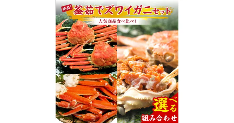 【ふるさと納税】絶品！人気商品食べ比べ！釜茹でズワイガニ セットA セットB 訳アリ 選べる セット内容 ボイルズワイガニ 本ズワイガニ セイコ蟹 蟹 ガニ ズワイガニ セイコガニ セット ふるさと納税 かに