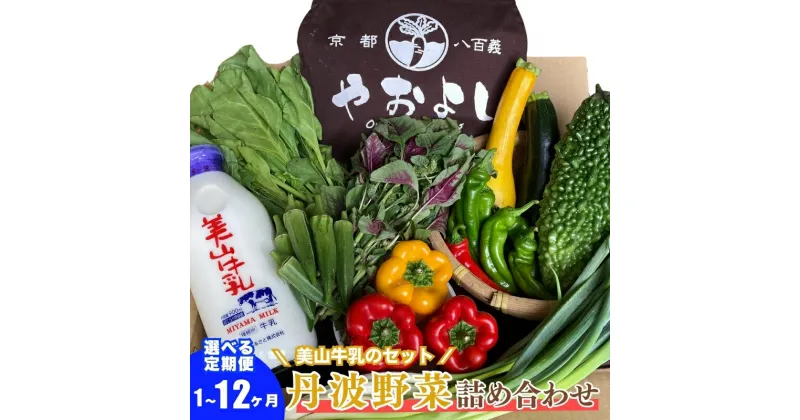 【ふるさと納税】≪選べる定期便 1～12ヶ月≫丹波野菜詰め合わせ 美山牛乳900ml 2本のセット