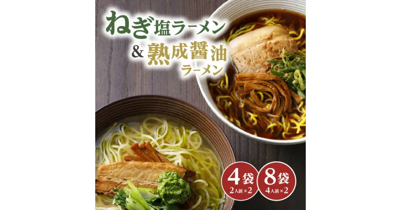 【ふるさと納税】＜京都府産　ねぎ使用＞熟成醤油ラーメン＆木津川ねぎ塩ラーメン（各2〜4人前） リストランテ ナカモト 仲本食堂