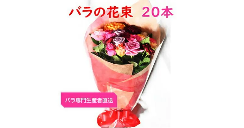 【ふるさと納税】【バラ専門生産者直送】バラの花束(色とりどり20本)【配送不可地域：離島・沖縄県】【1210677】