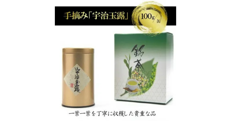 【ふるさと納税】手摘み「宇治玉露」100g/缶　〈玉露 お茶 茶 緑茶 手摘み 高級 宇治 京都 飲料〉　お茶 緑茶 加工食品