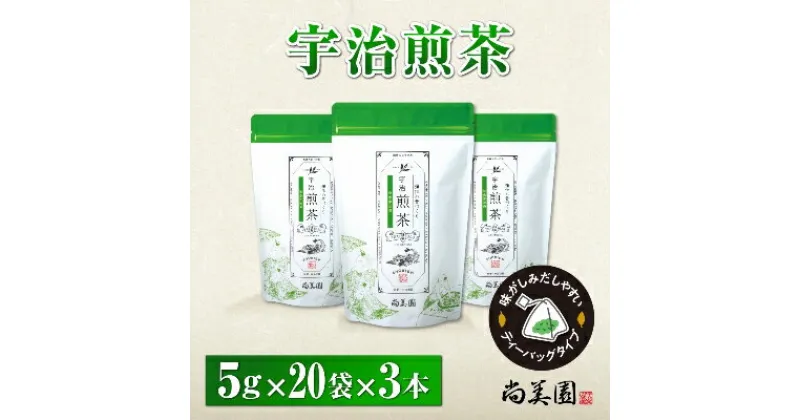 【ふるさと納税】宇治・煎茶ティーバッグ 5g×20個×3袋　〈お茶 茶 煎茶 緑茶 かぶせ茶 飲料 ティーバッグ 煎茶ティーバッグ ティーパック 宇治茶 日本茶 加工食品〉　お茶 緑茶 宇治煎茶ティーバッグ ティーバッグ 煎茶