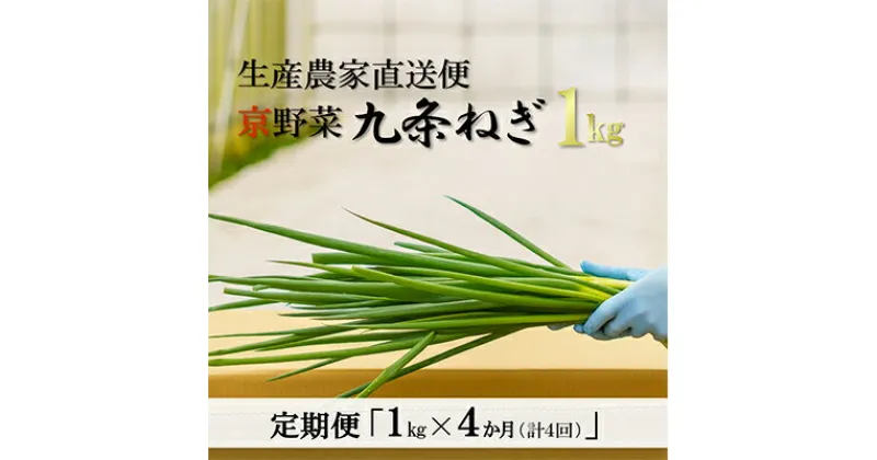 【ふるさと納税】【4か月定期便】生産農家直送 京野菜・九条ねぎ1kg〈定期便 ねぎ ネギ 葱 九条ねぎ 京野菜 京都 新鮮 甘い 農家直送 野菜〉　定期便・野菜 ねぎ 京野菜 九条ねぎ 4ヶ月 4回