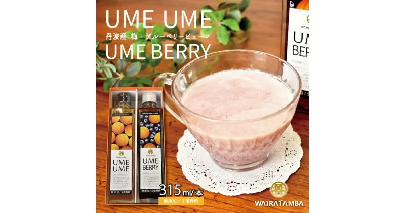 【ふるさと納税】UMEUME（梅）・UMEBERRY（梅ベリー） 丹波・梅ピューレ 京都 丹波 完熟梅 無添加 5倍希釈 315ml