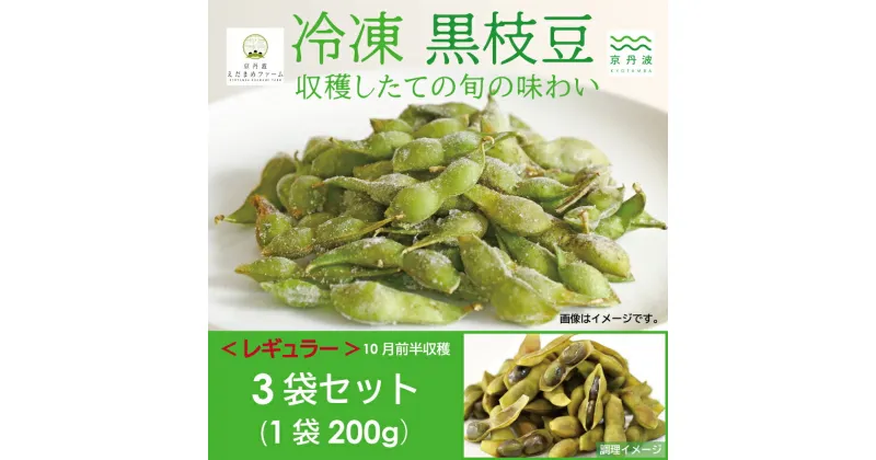 【ふるさと納税】 レビューキャンペーン 冷凍 丹波黒枝豆 レギュラー 600g（200g×3パック） 【 国産 京都 丹波 黒豆 えだまめ ビール おつまみ ご当地グルメ 特産品 】 ※北海道・沖縄は配送不可