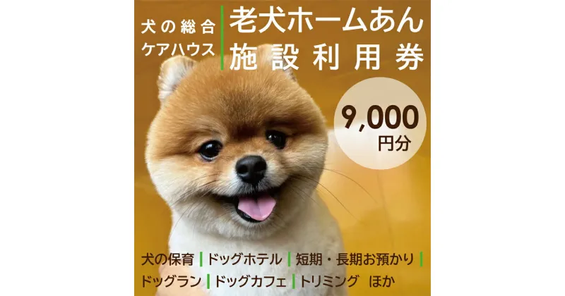 【ふるさと納税】老犬ホーム あん施設利用券（9,000円分） 犬専用総合ケアハウス 愛犬愛護活動