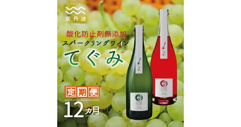 【ふるさと納税】【定期便・全12回】スパークリング「てぐみ」 12カ月 定期便 【 ワイン定期便 丹波ワイン 国産ぶどう使用 国産ワイン 酸化防止剤無添加 白ワイン ロゼ ワイン 】 ※北海道・東北・沖縄は配送不可