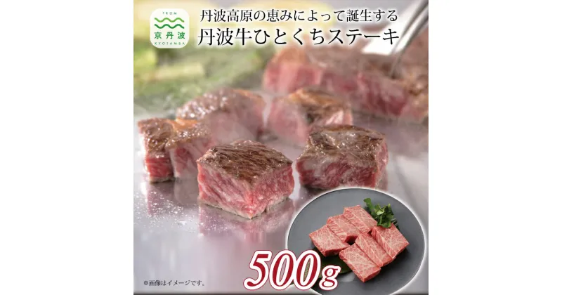 【ふるさと納税】レビューキャンペーン 丹波高原の恵みによって誕生する丹波牛 ひとくちステーキ 500g ( 和牛 黒毛和牛 京都 丹波 丹波牛 牛肉 ステーキ 霜ふり 赤身 赤身肉 )