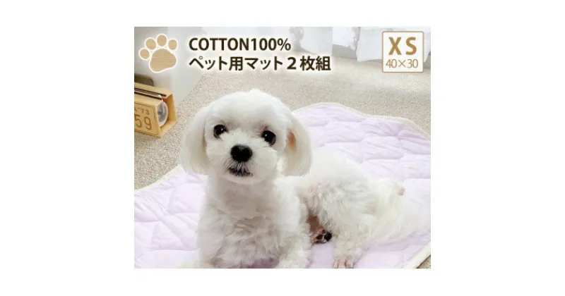 【ふるさと納税】【XS40×30cm】2枚組コットン100%ペット用マット　PET-4030-2P【1387471】