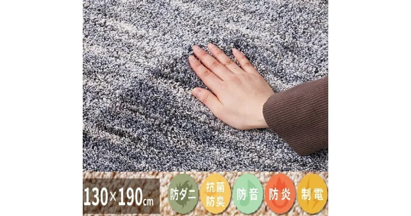 【ふるさと納税】ワンランク上のナイロン カーペット グレー 1枚 約130×190cm 350116710型｜防ダニ 抗菌 防臭 消臭 防音 防炎 制電 インテリア [2975]