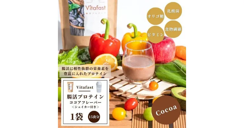 【ふるさと納税】Vitafast 乳酸菌プロテイン ココア味 1袋 シェイカー1個付き