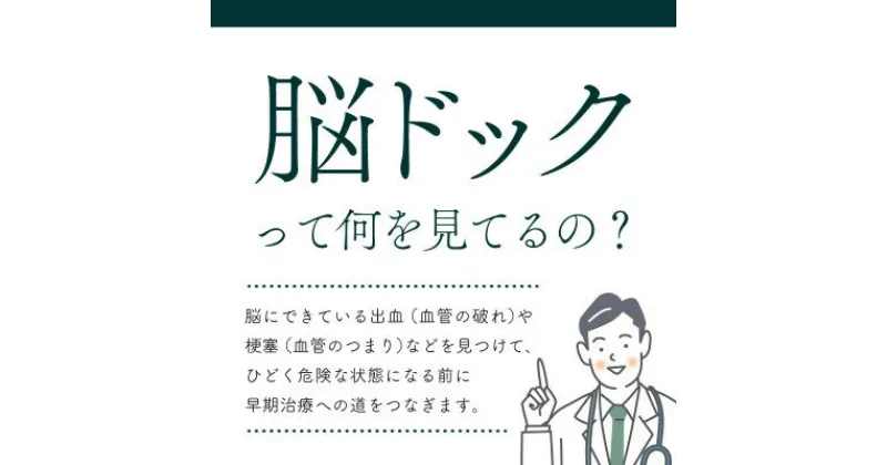 【ふるさと納税】身体の健康診断を受けるなら、脳の状態も知っておいた方がいい!約30分で終わる日帰り脳ドック!【1450274】