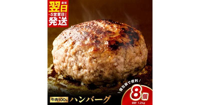 【ふるさと納税】＼最短翌日～5営業日以内発送／ ハンバーグ 150g × 8個 合計 1.2kg 冷凍 牛100％ 極味付け こだわり 焼くだけ 簡単 ビーフ 牛肉 肉 ハンバーグステーキ お弁当 小分け 惣菜 簡単調理 食品 無添加 無着色 送料無料 泉佐野市 肉の泉佐野