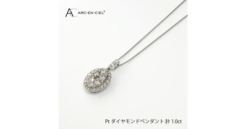 【ふるさと納税】ダイヤモンド ペンダント ネックレス 計 1.0ct プラチナ ジュエリー アルカンシェル オーバルシェイプ アクセサリー 宝石 プレゼント レディース ギフト 女性 鑑別書付き