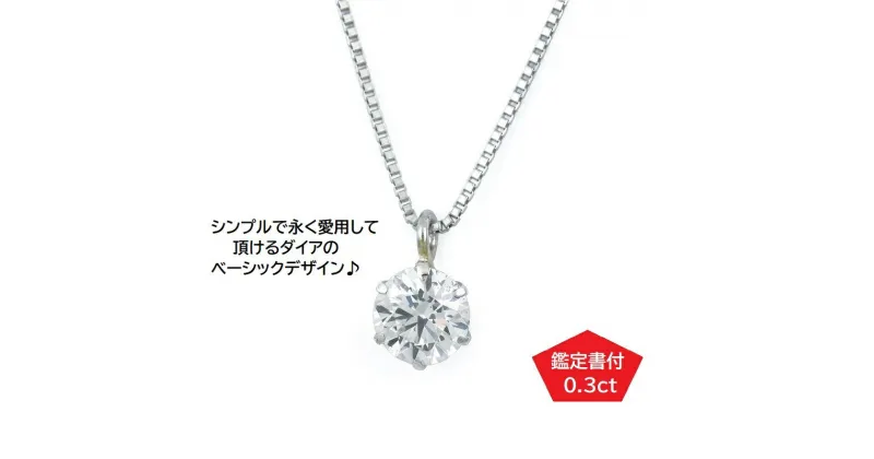 【ふるさと納税】プラチナ・1粒ダイヤモンドネックレス（0.3ct）