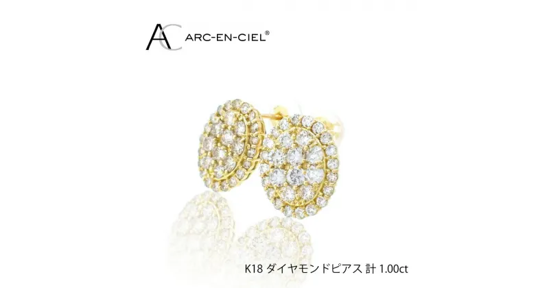 【ふるさと納税】【11/1～価格改定】アルカンシェル K18YGダイヤピアス（計 1.0ct）