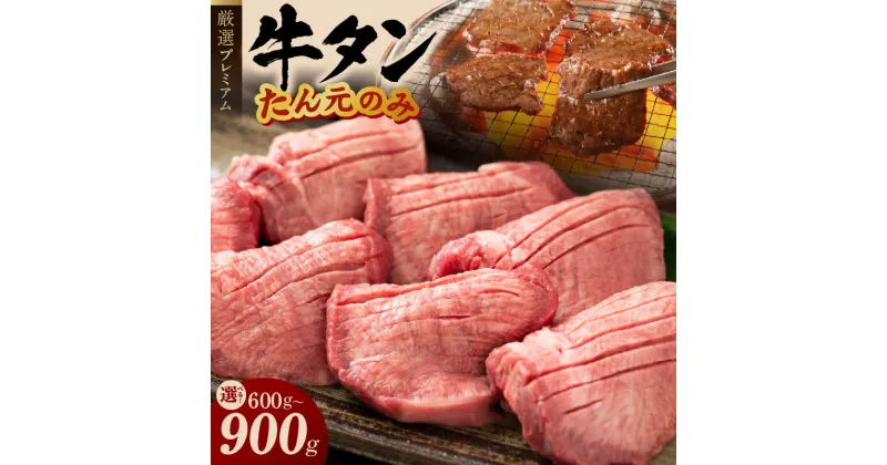 【ふるさと納税】牛タン たん元のみ 選べる 600g / 900g 厳選 牛肉 焼くだけ 暴れ盛りプレミアム 絶品 塩たん 味付け肉 肉 タン ジューシー やわらかい 簡単 焼肉 冷凍 食品 BBQ お取り寄せ 大阪府 泉佐野市 送料無料 肉の泉佐野