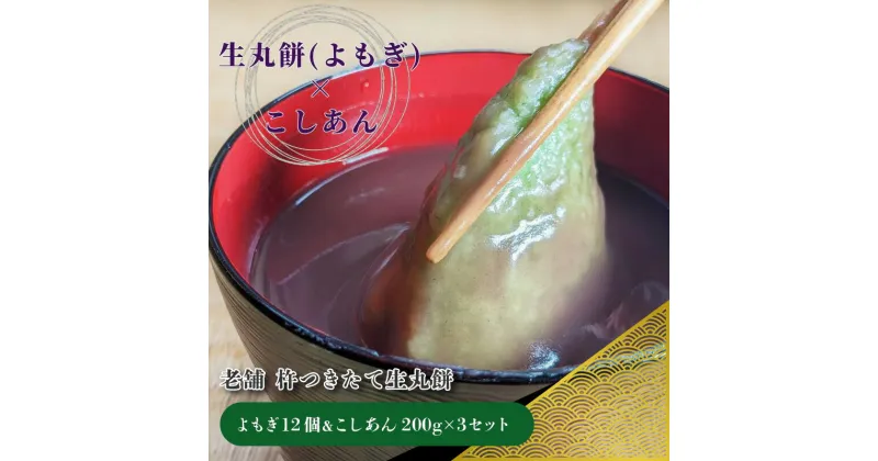 【ふるさと納税】杵つき 生丸餅 よもぎ 12個 ＆ こしあん 200g×3 セット 老舗 和菓子屋さん 生餅 餅 国産よもぎ あんこ 昔ながら 手作り 甘さ控えめ そのまま食べても美味しい あんころ餅 おしるこ 食品 お取り寄せ スイーツ デザート 冷凍 関西 大阪府 泉佐野市 送料無料