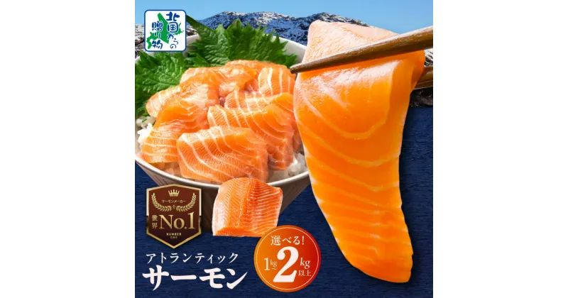 【ふるさと納税】★高評価4.61 1位獲得 アトランティックサーモン 1kg 以上 / 2kg 以上 サーモン 鮭 フィレ 刺身 小分け 骨取り 海鮮丼 カルパッチョ 寿司 サラダ ソテー ノルウェー 冷凍 泉佐野市 送料無料