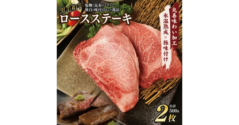 【ふるさと納税】黒毛和牛 ロースステーキ 2枚 総量 500g 【丸善味わい加工】 【氷温熟成×極味付け】 氷温熟成牛 牛肉 熟成肉 作り方 ふるさと納税オリジナル 限定 大阪府 泉佐野市 送料無料 肉の泉佐野