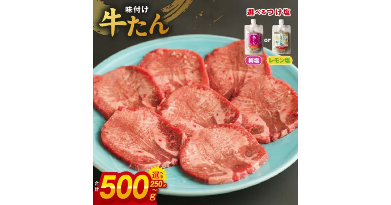 【ふるさと納税】厚切り やわらか 味付け 牛たん 250g / 500g つけ塩 梅塩 / レモン塩 大判サイズ プロの味 小分け 便利 焼くだけ 簡単調理 おつまみ 晩酌 BBQ 焼肉 宅飲み お肉 肉 牛肉 真空パック 冷凍 大阪府 泉佐野市 送料無料 肉の泉佐野