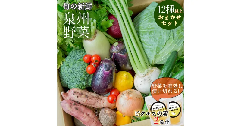 【ふるさと納税】＼最短7営業日以内発送／ 季節の泉州野菜 12種以上 おまかせセット ピクルスの素 2袋付き いずみピクルス NSW