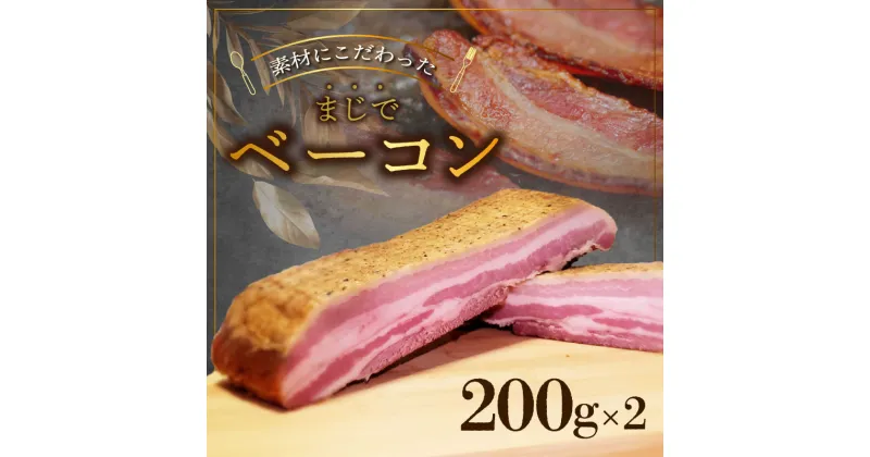 【ふるさと納税】まじでベーコン ベーコン 200g 2個 日南もちぶた もちぶた 豚肉 天然スパイス 長時間低温 芳醇 燻製 冷蔵 美味しい 脂の旨み お取り寄せ お取り寄せグルメ 大阪府 泉佐野市 送料無料 肉の泉佐野