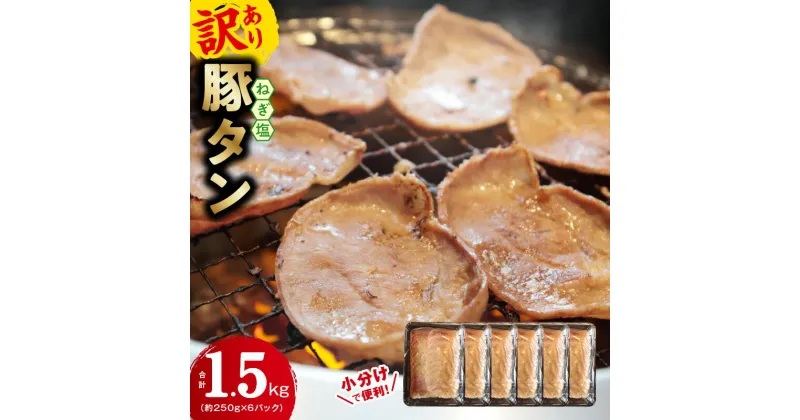 【ふるさと納税】ねぎ塩 豚タン（成型）合計 1.5kg 小分け 250g×6【たん 豚肉 焼肉用 薄切り 訳あり サイズ不揃い】 大阪府 泉佐野市 送料無料 肉の泉佐野