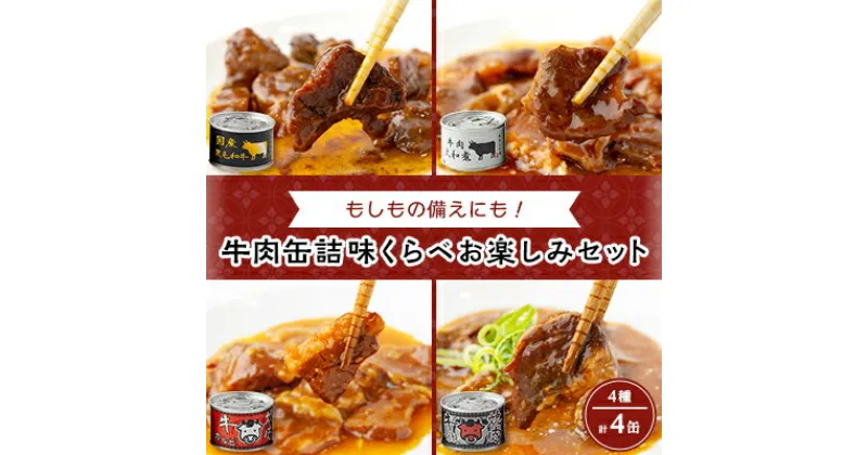 【ふるさと納税】牛肉缶詰味くらべお楽しみセット(4種×各1缶)【1156721】