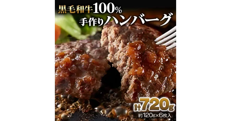 【ふるさと納税】[黒毛和牛100%] 手作りハンバーグ 6個セット (120g×6個) ｜お肉 肉 牛肉 惣菜 冷凍 簡単調理 おかず おつまみ 贈答用 贈り物 ギフト 個包装 小分け [0440]