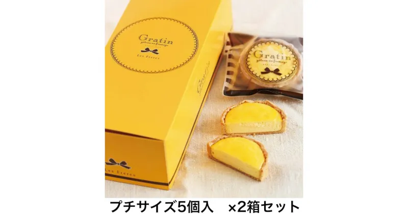 【ふるさと納税】《キリクリームチーズコンクール入賞！》グラタンチーズケーキ プチサイズ5個入×2箱セット｜スイーツ デザート 焼菓子 菓子 お菓子 洋菓子 贈答用 贈り物 ギフト プチギフト プレゼント 手土産 おやつ 小分け 包装 パック [0736]