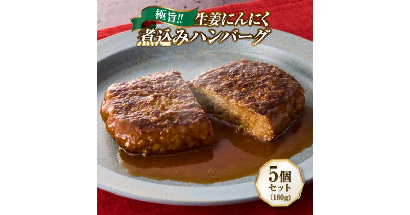 【ふるさと納税】極旨！生姜にんにく煮込みハンバーグ 180g 5個セット湯煎で温めるだけ 20万食突破 簡単 高級 お取り寄せ ご当地 グルメ 個包装 小分け 便利 時短 冷凍 簡単 特産 土産 おかず 惣菜 弁当 ごはん 洋食 肉 簡単調理 送料無料