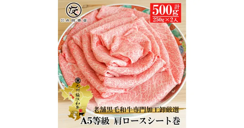 【ふるさと納税】 九州 特選黒毛和牛 A5等級霜降り 肩ロースシート巻 500g 250g×2 牛肉 すき焼き 和牛 しゃぶしゃぶ 国産 小分け お肉 肉 九州特選黒毛和牛 黒毛和牛 黒毛 A5等級 霜降り A5 肩ロースシート巻 肩ロース シート 大阪府 松原市